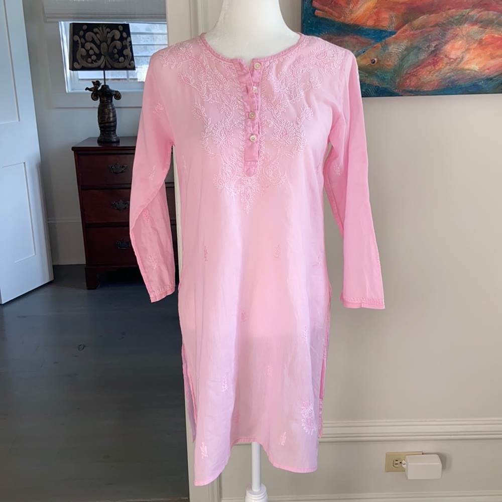 Graham Kandiah Pale Pink Embroidered Coverup Sz S